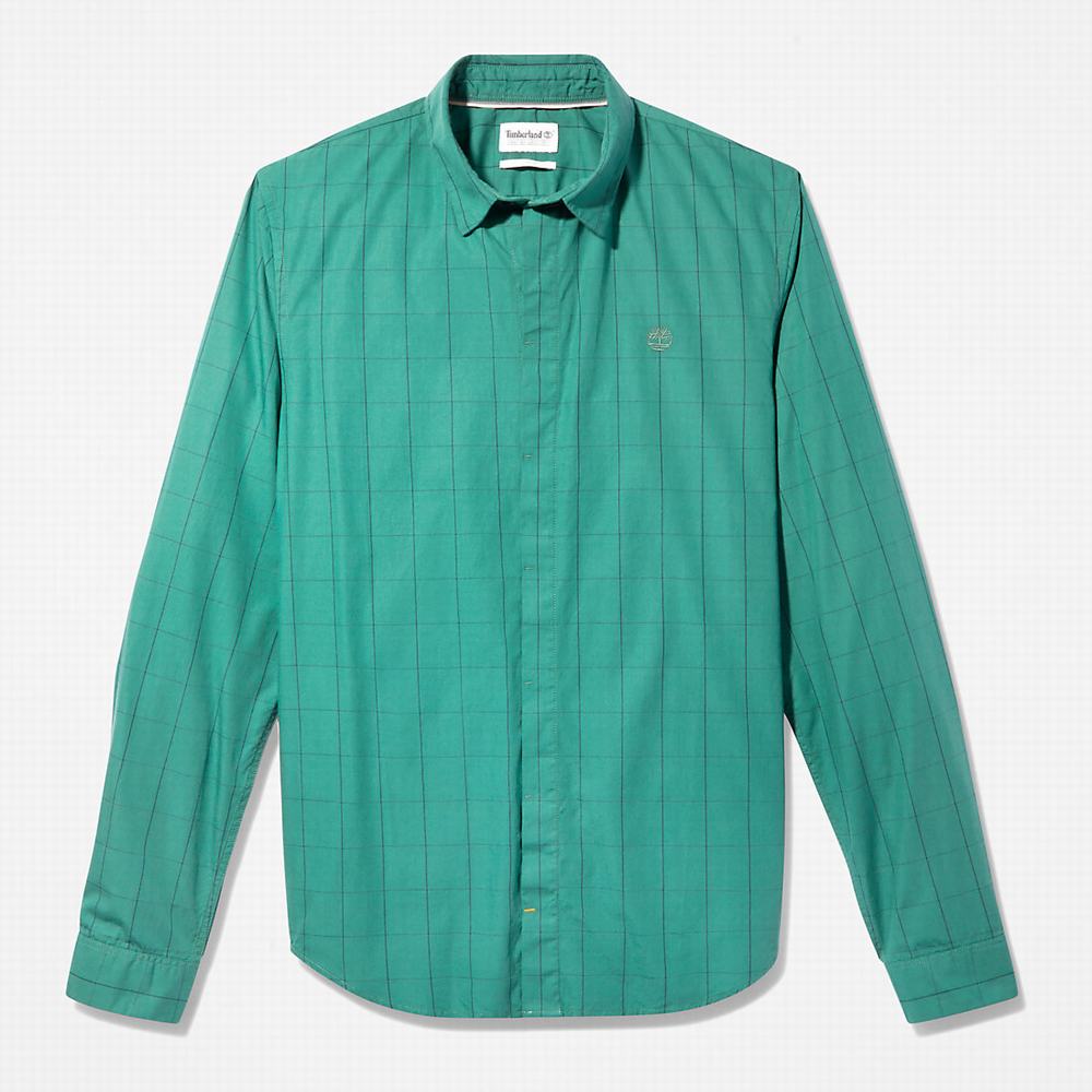 Timberland Tencel™ Check Gömlek Erkek Yeşil | TR-8261X