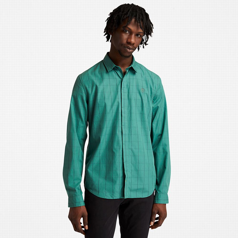 Timberland Tencel™ Check Gömlek Erkek Yeşil | TR-8261X