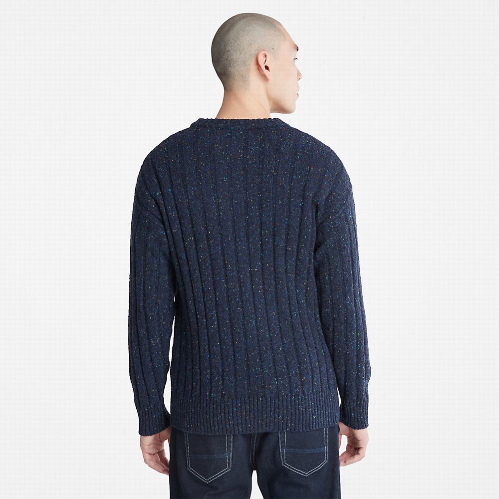 Timberland Textured Crewneck Süveter Erkek Lacivert | TR-1538E