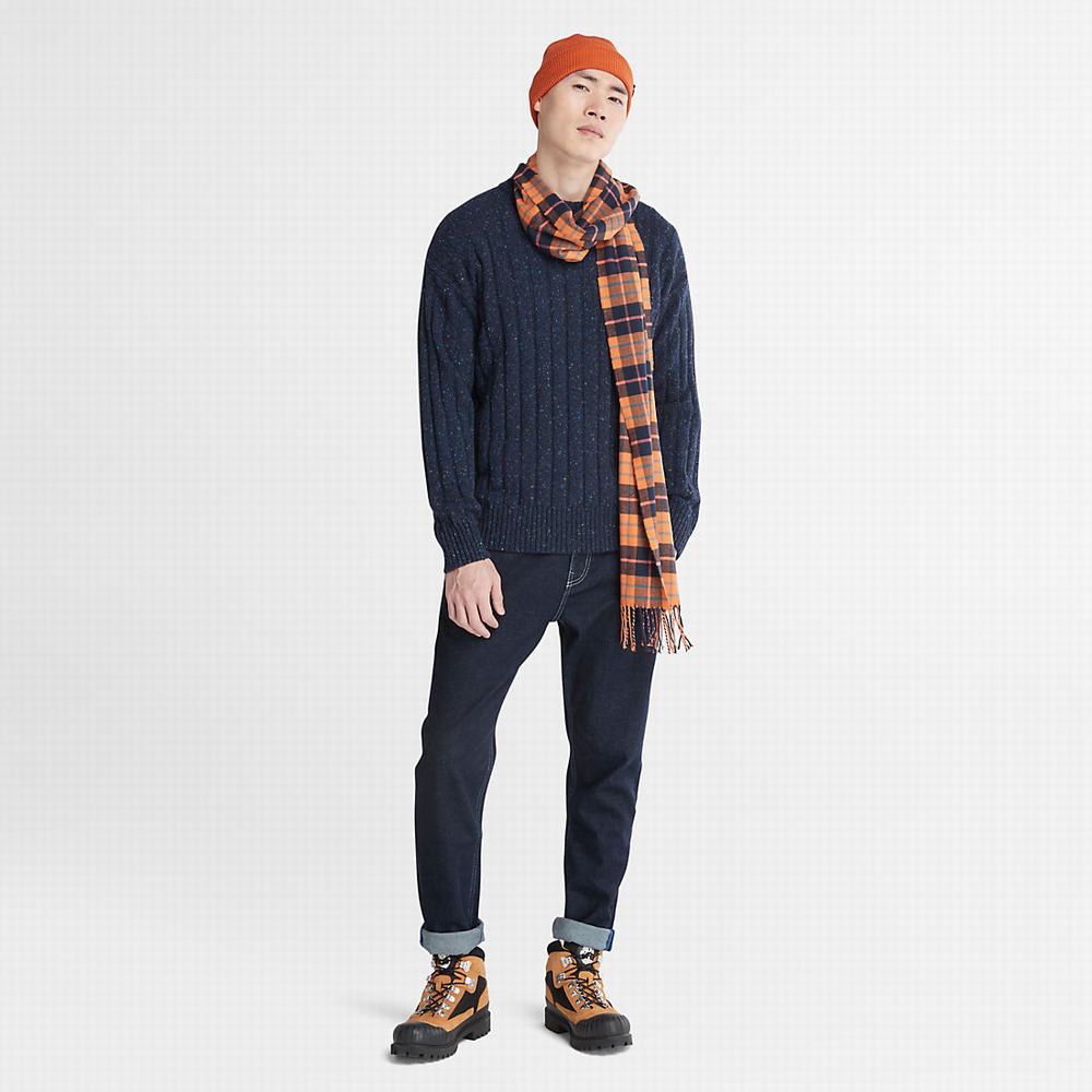 Timberland Textured Crewneck Süveter Erkek Lacivert | TR-1538E