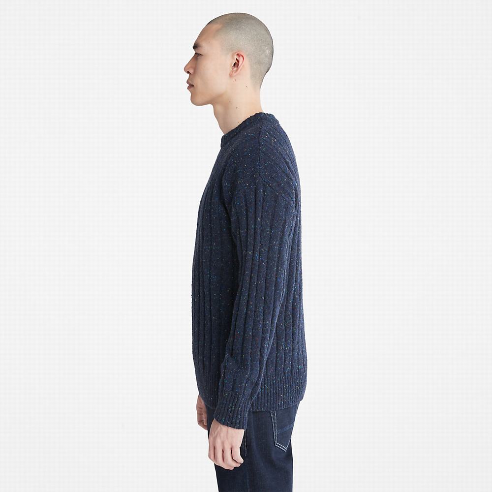 Timberland Textured Crewneck Süveter Erkek Lacivert | TR-1538E