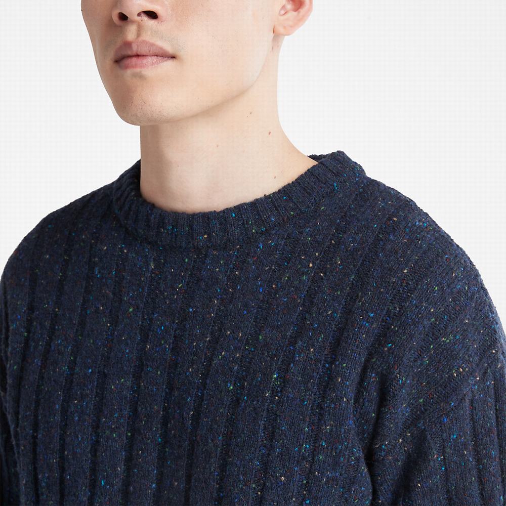 Timberland Textured Crewneck Süveter Erkek Lacivert | TR-1538E