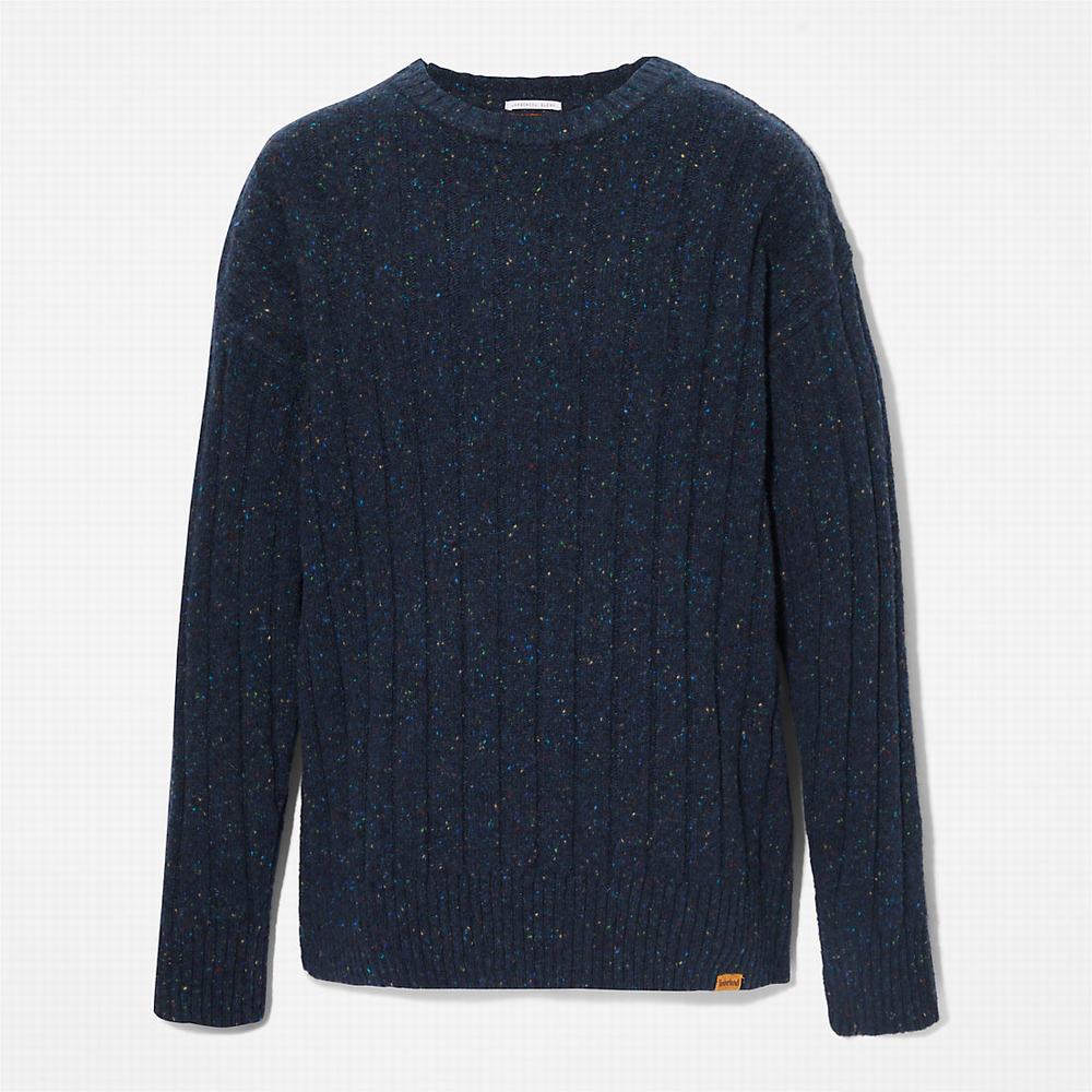 Timberland Textured Crewneck Süveter Erkek Lacivert | TR-1538E