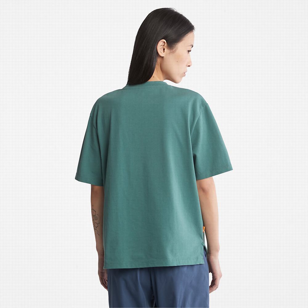 Timberland TimberCHILL™ Pocket Tişört Kadın Turkuaz | TR-0946L