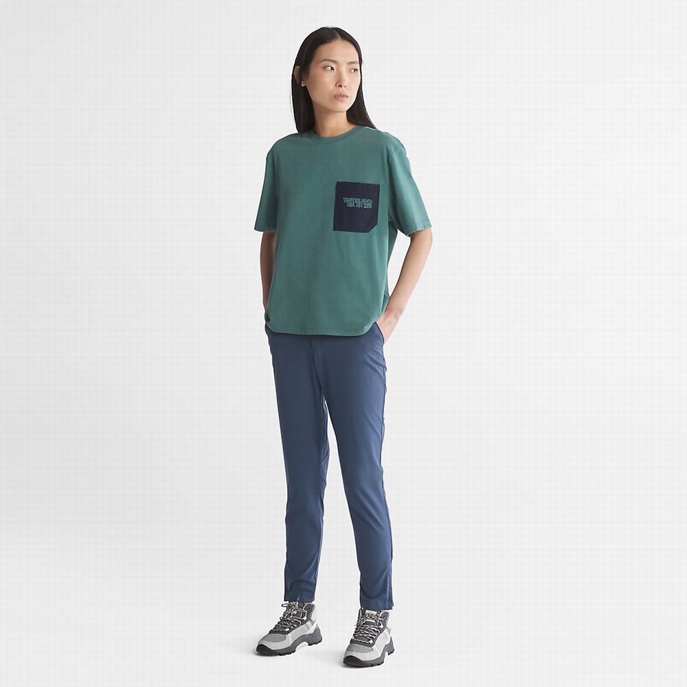 Timberland TimberCHILL™ Pocket Tişört Kadın Turkuaz | TR-0946L