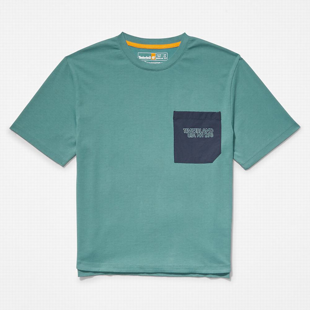 Timberland TimberCHILL™ Pocket Tişört Kadın Turkuaz | TR-0946L