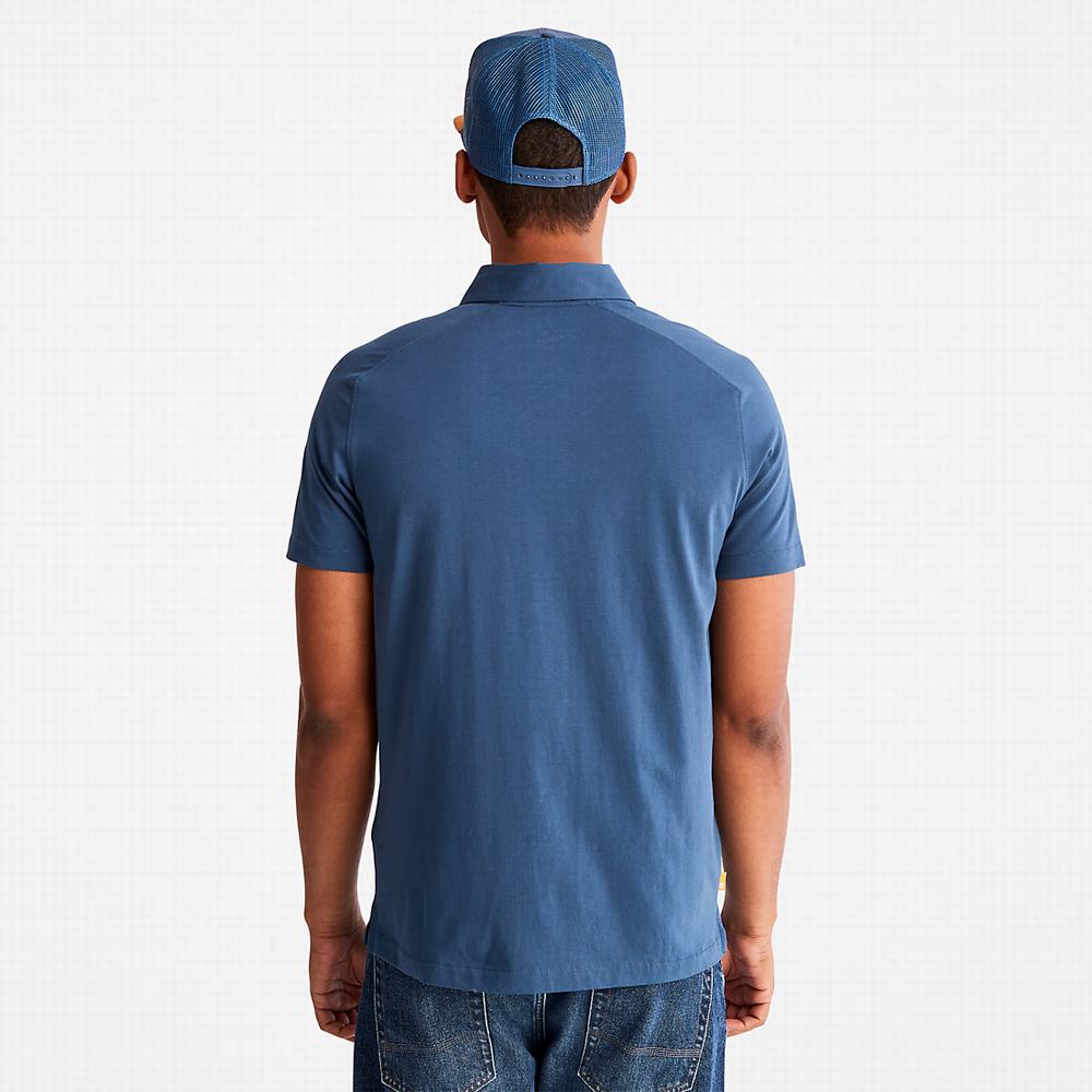 Timberland TimberFresh™ Supima® Pamuklu Polo Gömlek Erkek Koyu Mavi | TR-5023T