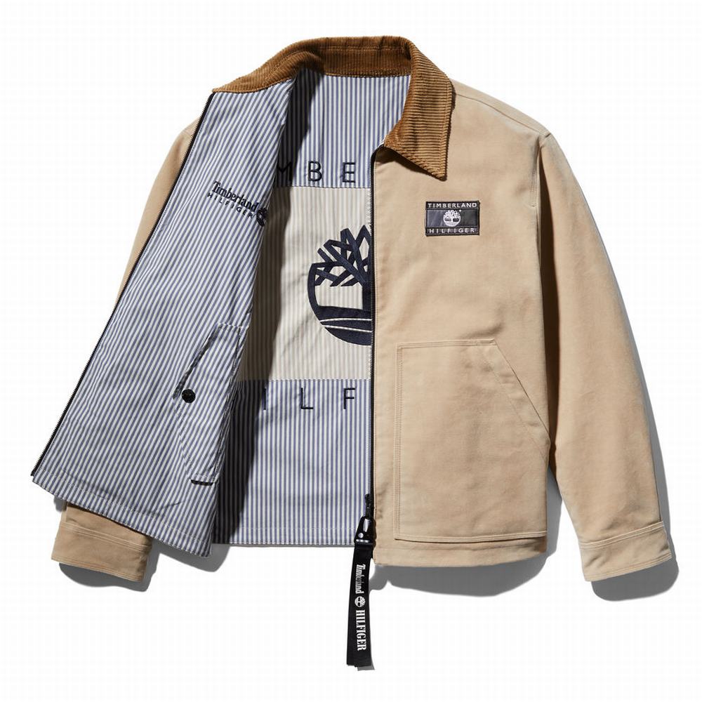 Timberland Tommy Hilfiger x Timberland® Re-imagined Reversible Cargo Ceket Erkek Bej Rengi | TR-2081T