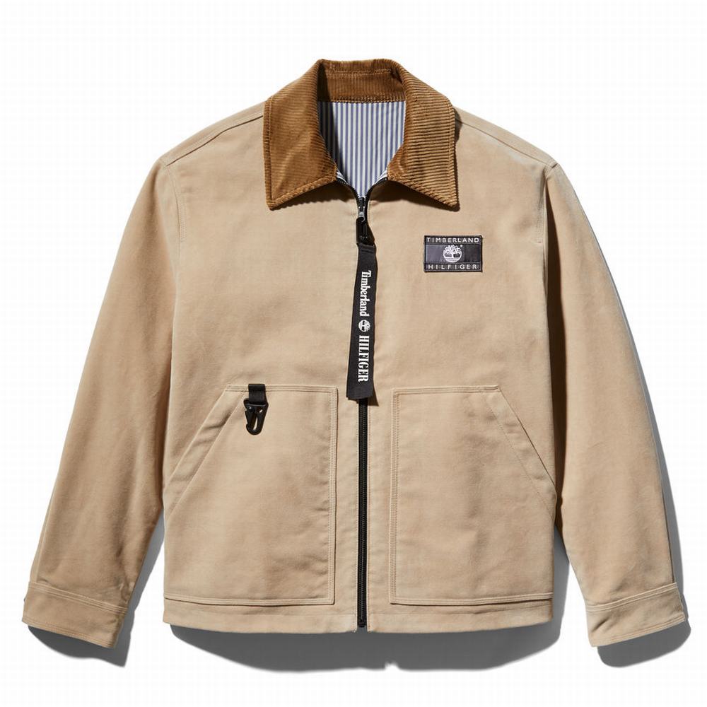 Timberland Tommy Hilfiger x Timberland® Re-imagined Reversible Cargo Ceket Erkek Bej Rengi | TR-2081T