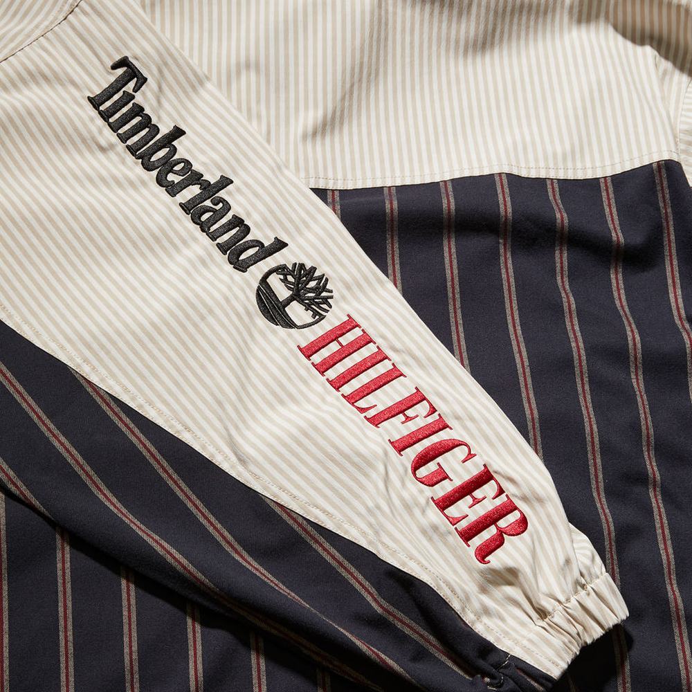 Timberland Tommy Hilfiger x Timberland® Re-imagined Çizgili Overshirt Ceket Erkek Mavi | TR-4257S