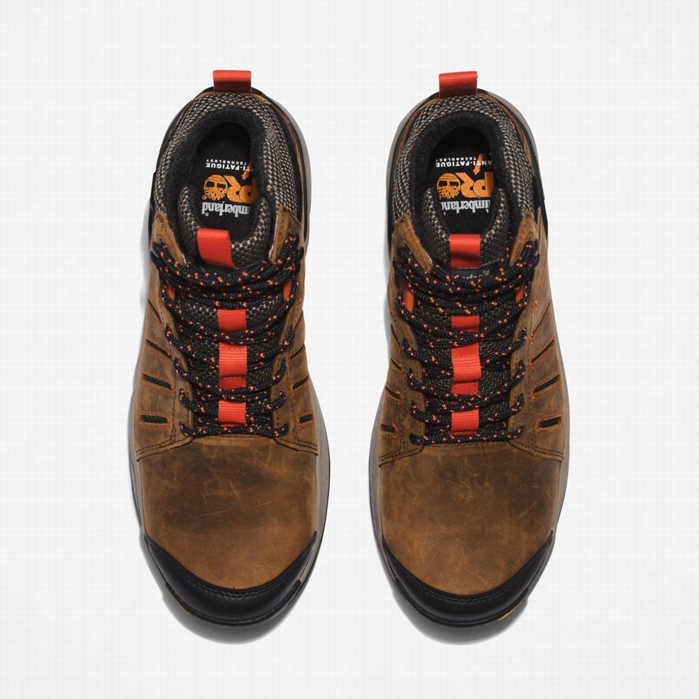 Timberland Trailwind Waterproof Comp-Burunlu Iş Botu Erkek Kahverengi Kırmızı | TR-0318K