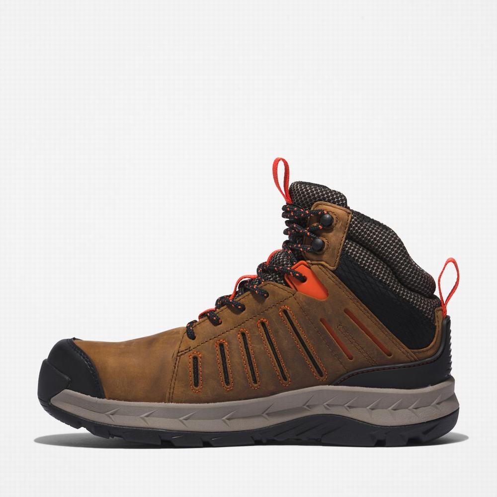Timberland Trailwind Waterproof Comp-Burunlu Iş Botu Erkek Kahverengi Kırmızı | TR-0318K