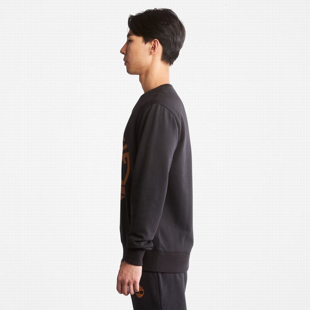 Timberland Tree Logo Crewneck Tişörtü Erkek Siyah Kahverengi | TR-1437H