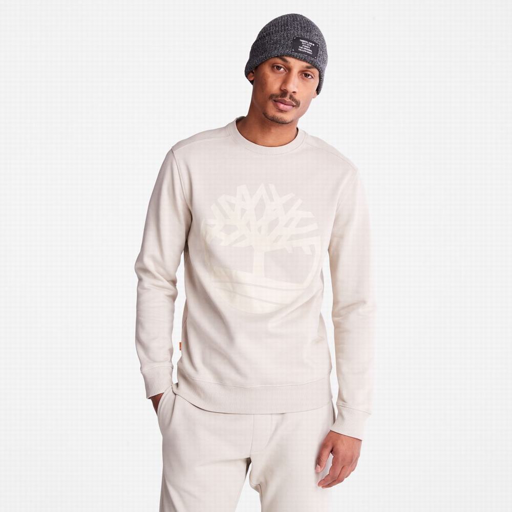 Timberland Tree Logo Crewneck Tişörtü Erkek Taupe | TR-3079F