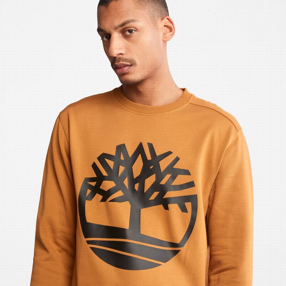 Timberland Tree Logo Crewneck Tişörtü Erkek Kahverengi Siyah | TR-7482G