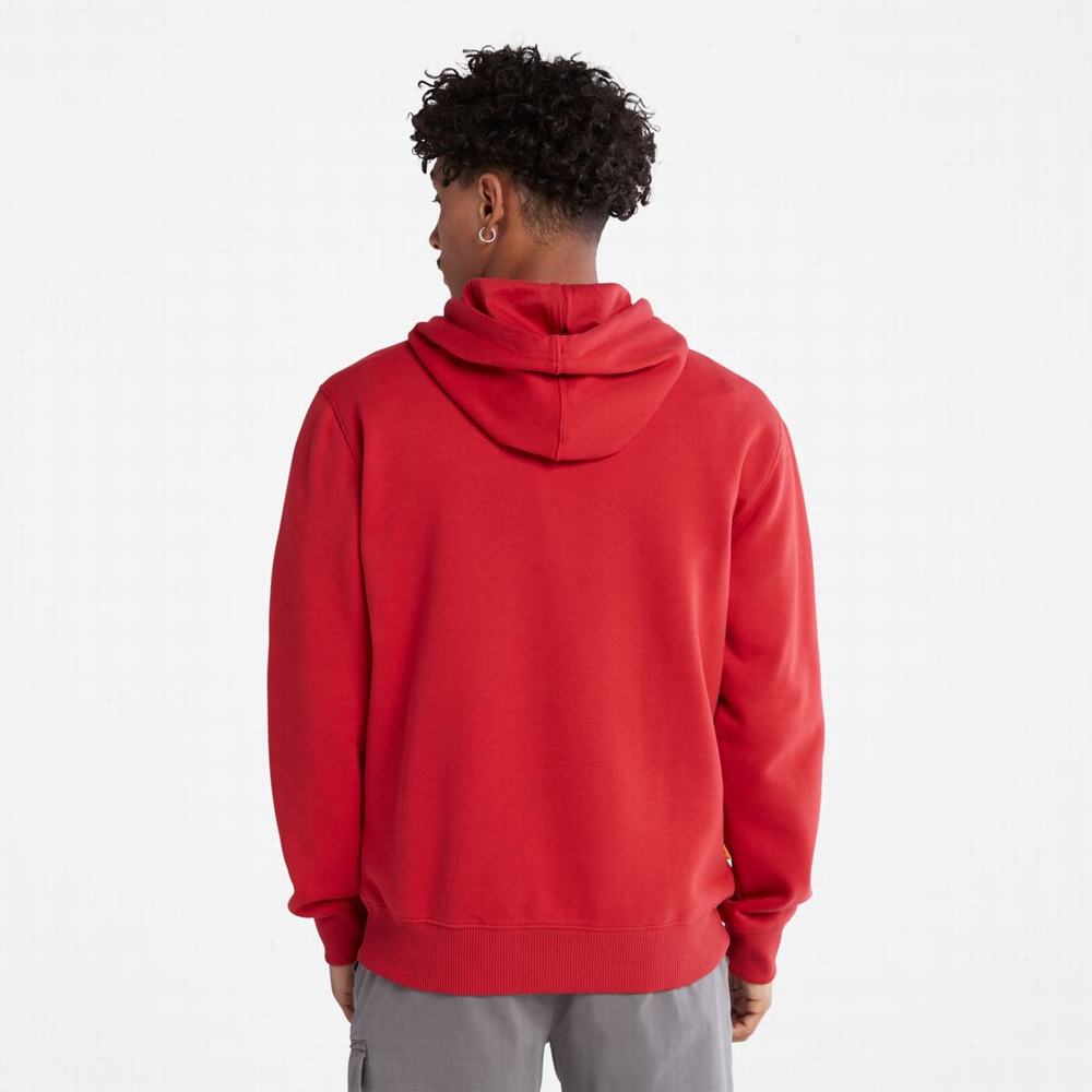 Timberland Tree-Logo Kapüşonlu Sweatshirt Erkek Koyu Kırmızı Siyah | TR-3596Z