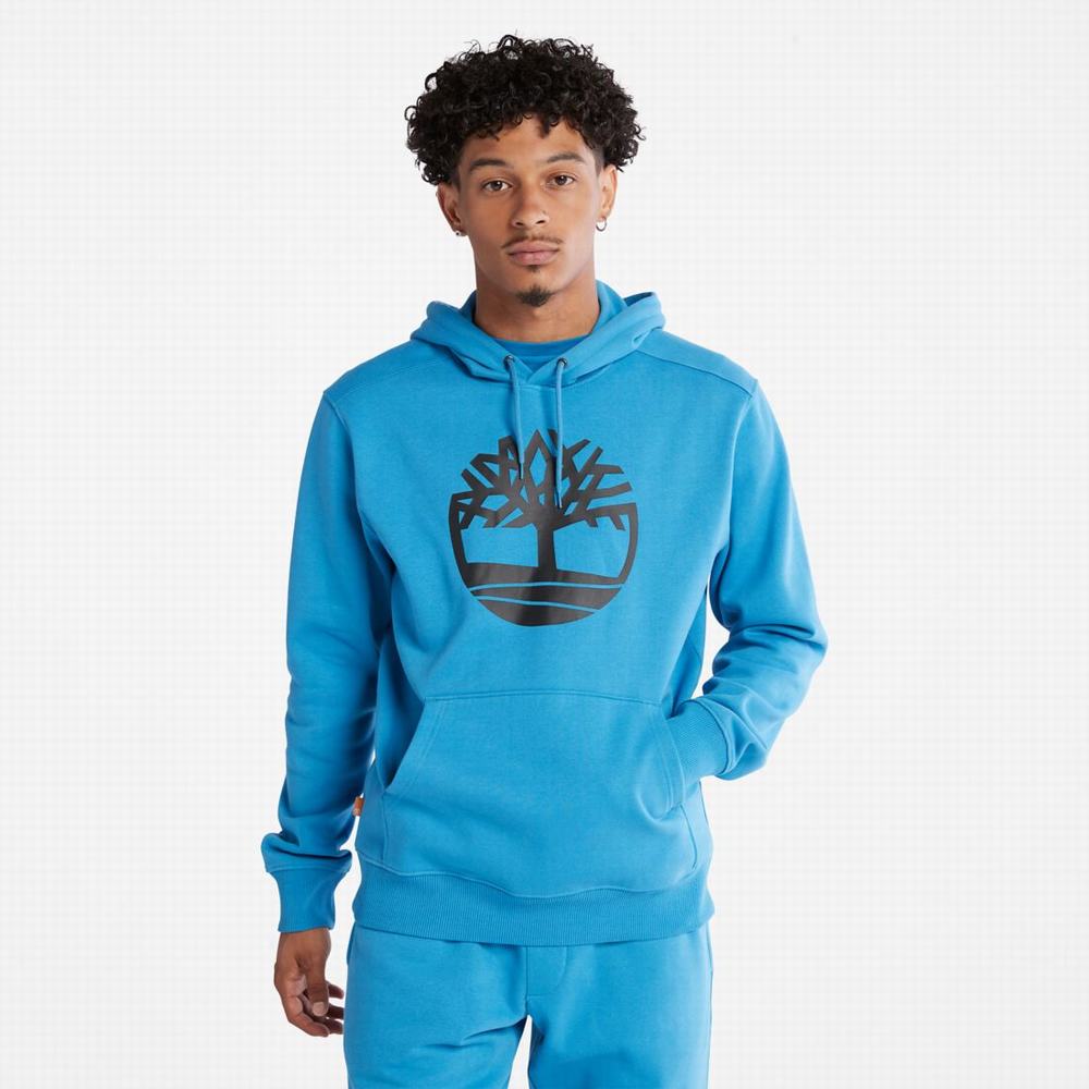 Timberland Tree-Logo Kapüşonlu Sweatshirt Erkek Açık Mavi Siyah | TR-4069V