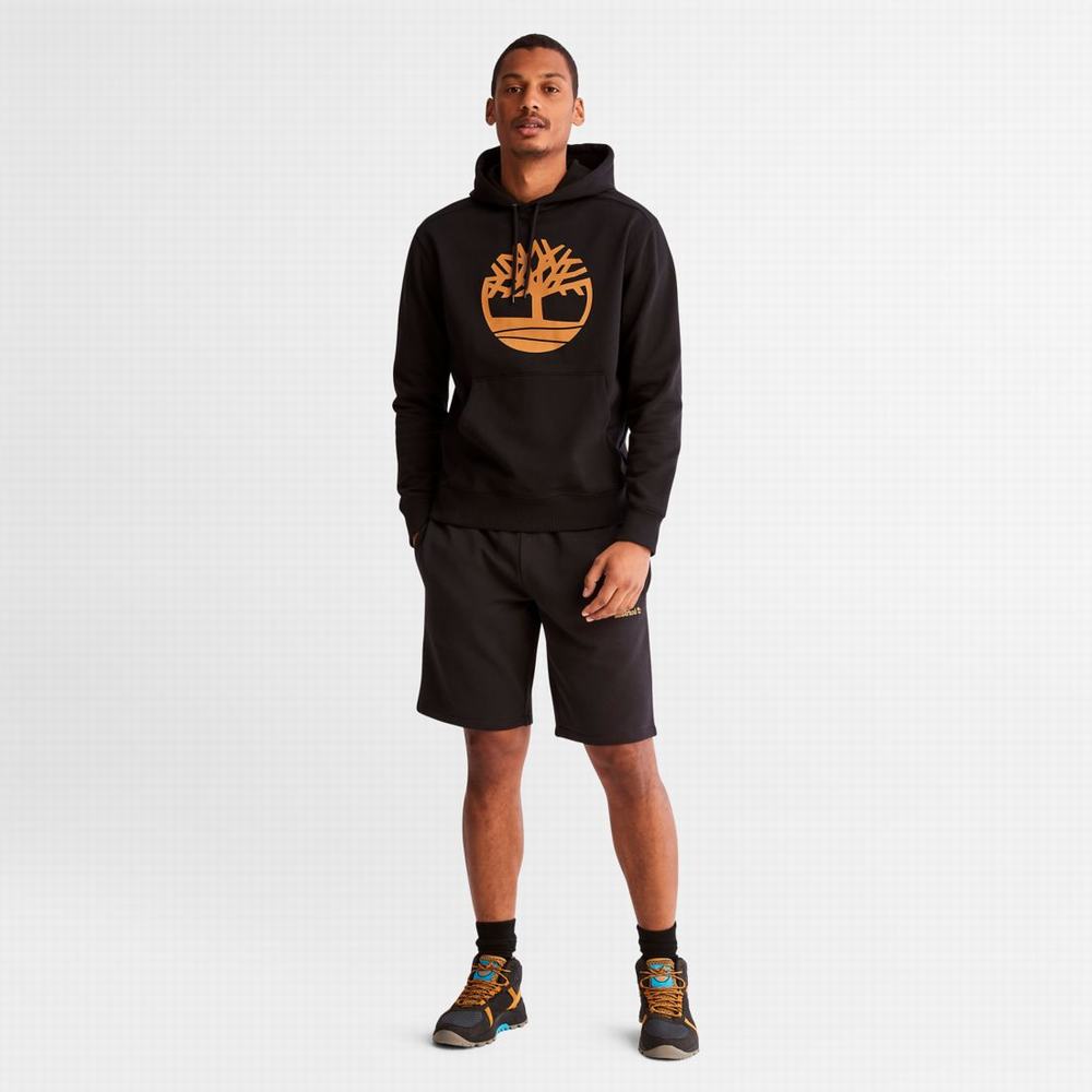 Timberland Tree-Logo Kapüşonlu Sweatshirt Erkek Siyah Kahverengi | TR-7640K