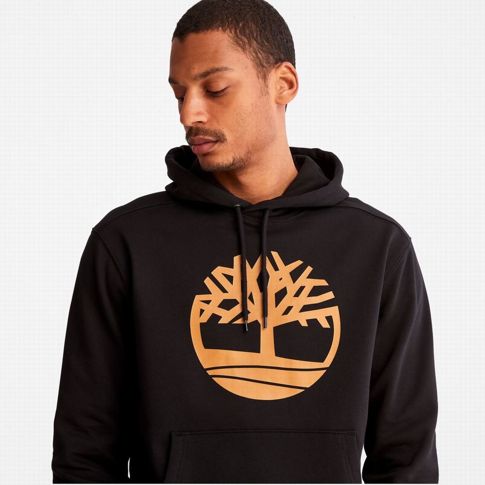 Timberland Tree-Logo Kapüşonlu Sweatshirt Erkek Siyah Kahverengi | TR-7640K
