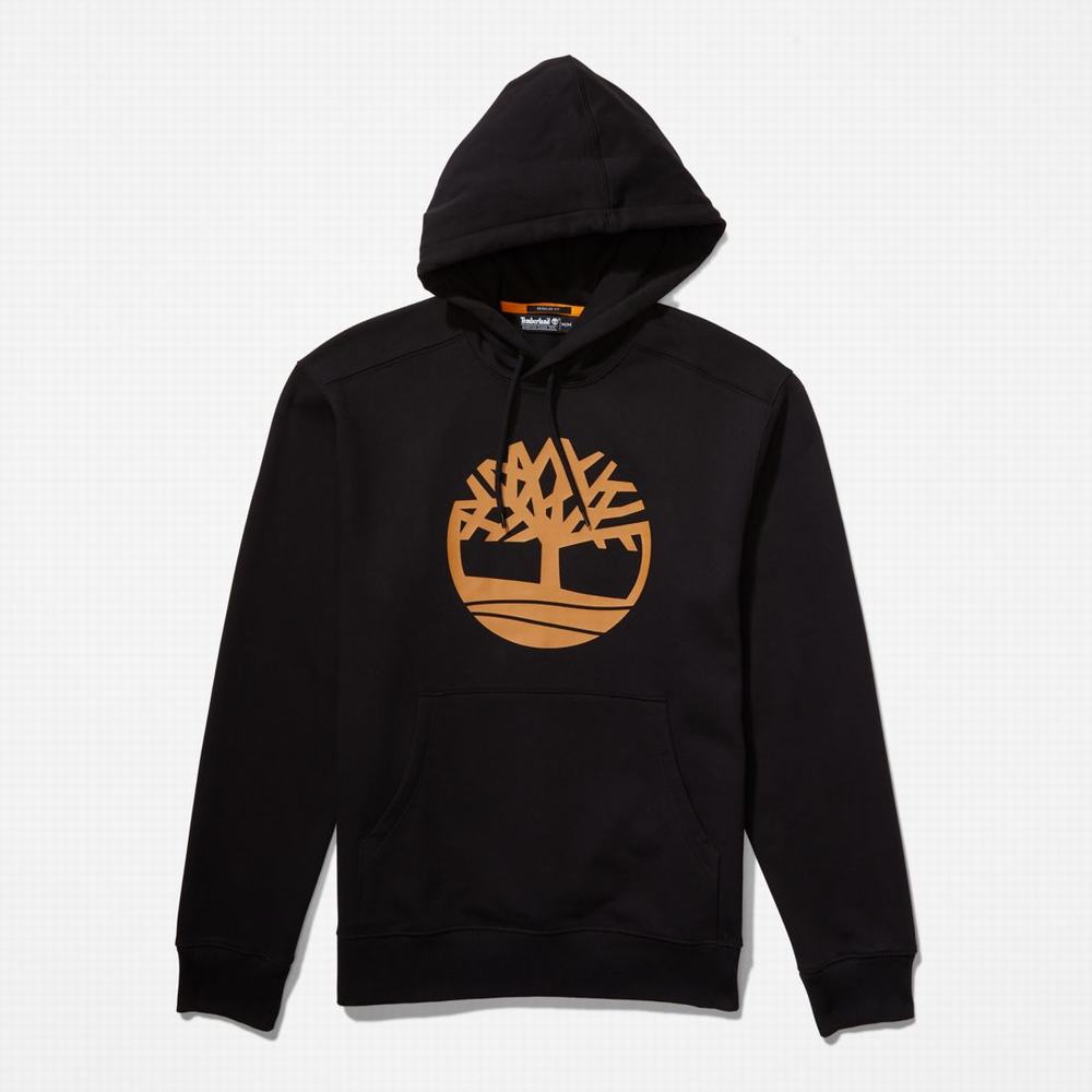 Timberland Tree-Logo Kapüşonlu Sweatshirt Erkek Siyah Kahverengi | TR-7640K