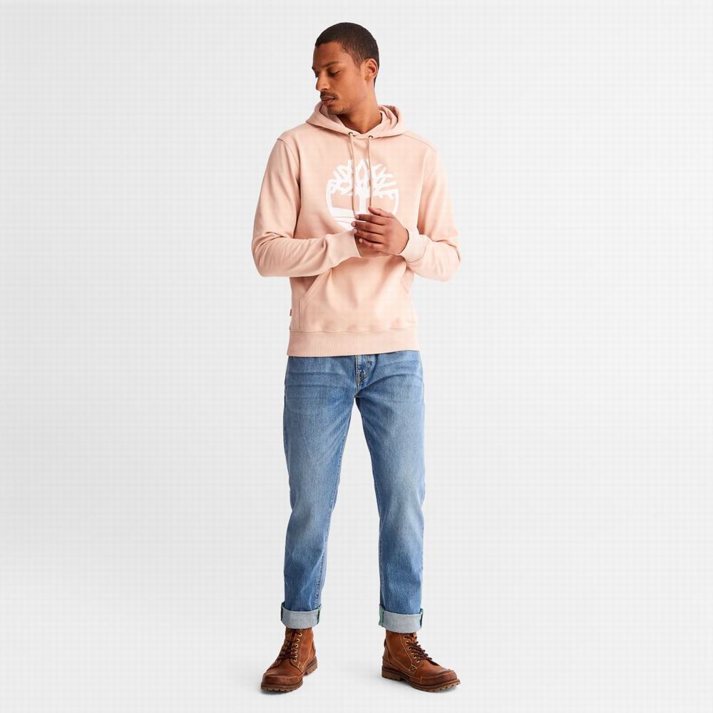Timberland Tree-Logo Kapüşonlu Sweatshirt Erkek Pembe | TR-9028H