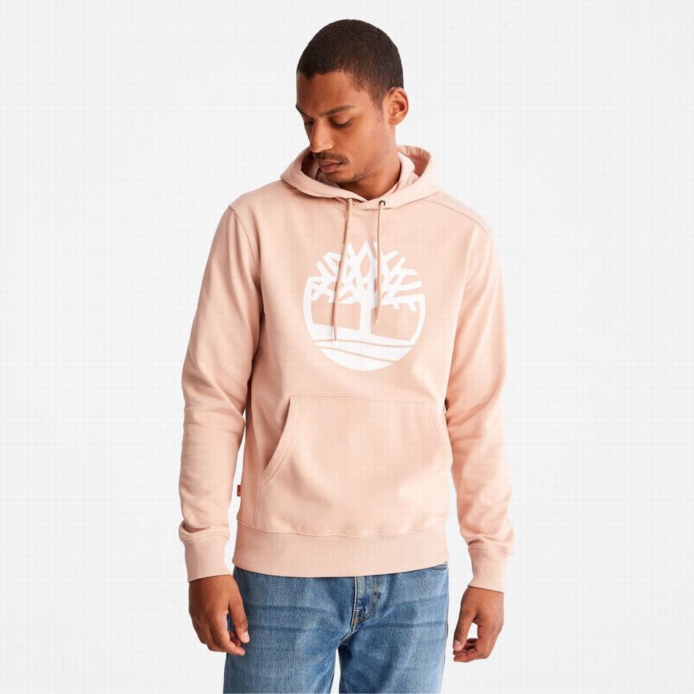 Timberland Tree-Logo Kapüşonlu Sweatshirt Erkek Pembe | TR-9028H