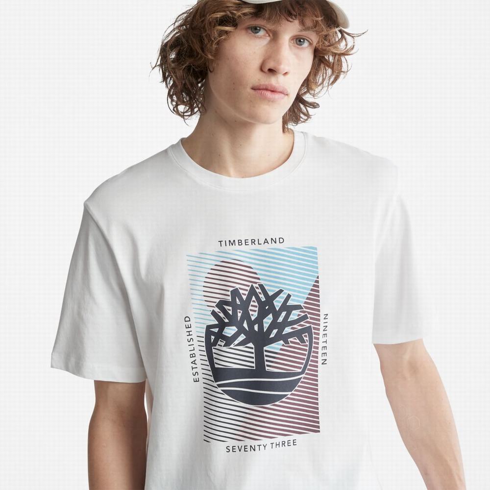 Timberland Tree-Logo Tişört Erkek Beyaz | TR-3128S