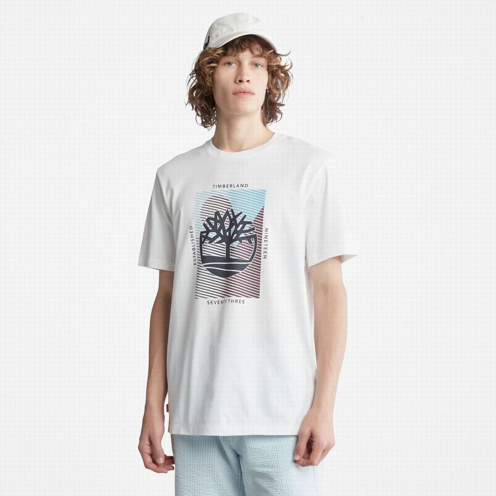 Timberland Tree-Logo Tişört Erkek Beyaz | TR-3128S
