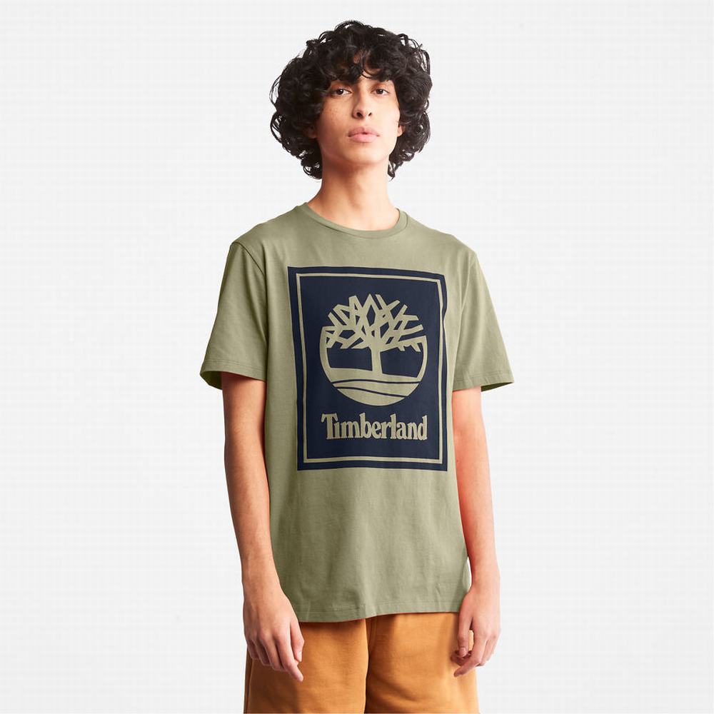 Timberland Tree Logo Tişört Erkek Gri | TR-0651U