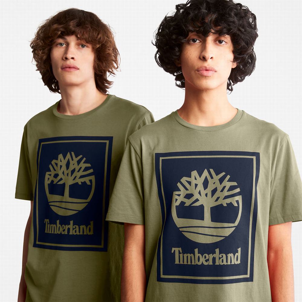Timberland Tree Logo Tişört Erkek Gri | TR-0651U
