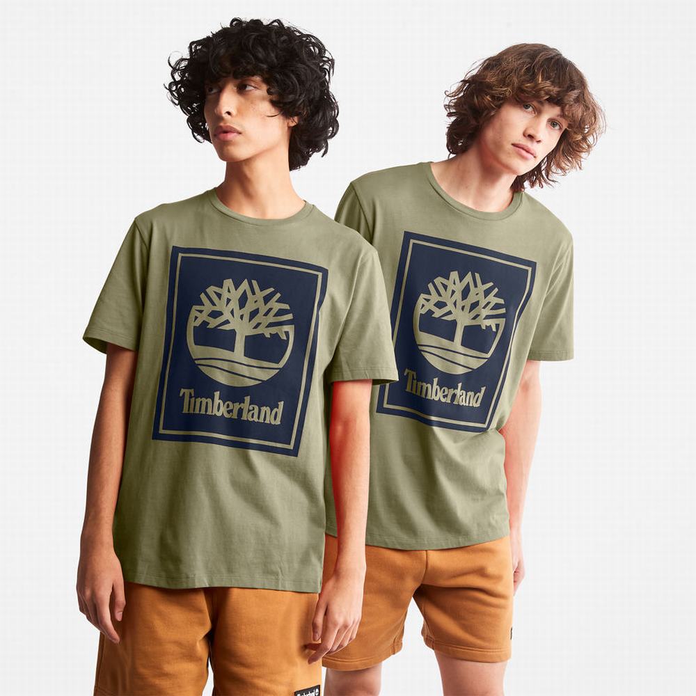 Timberland Tree Logo Tişört Erkek Gri | TR-0651U