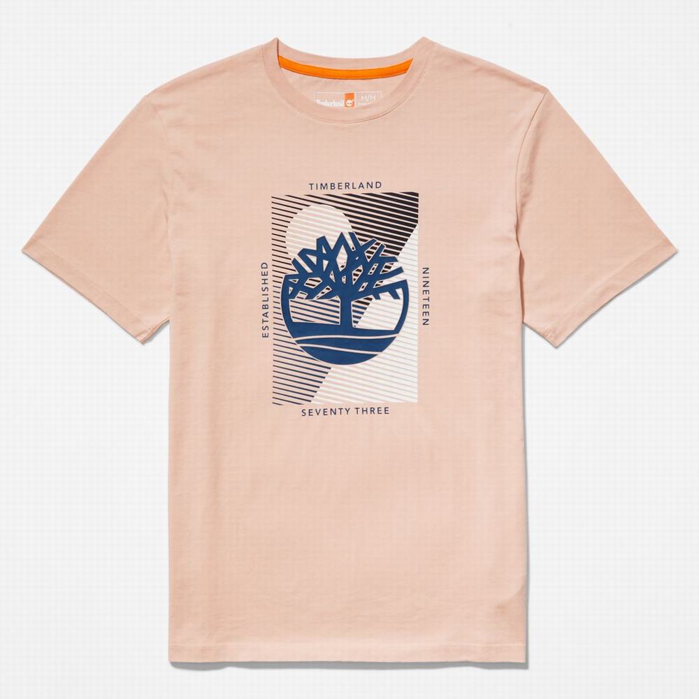 Timberland Tree-Logo Tişört Erkek Pembe | TR-3854D