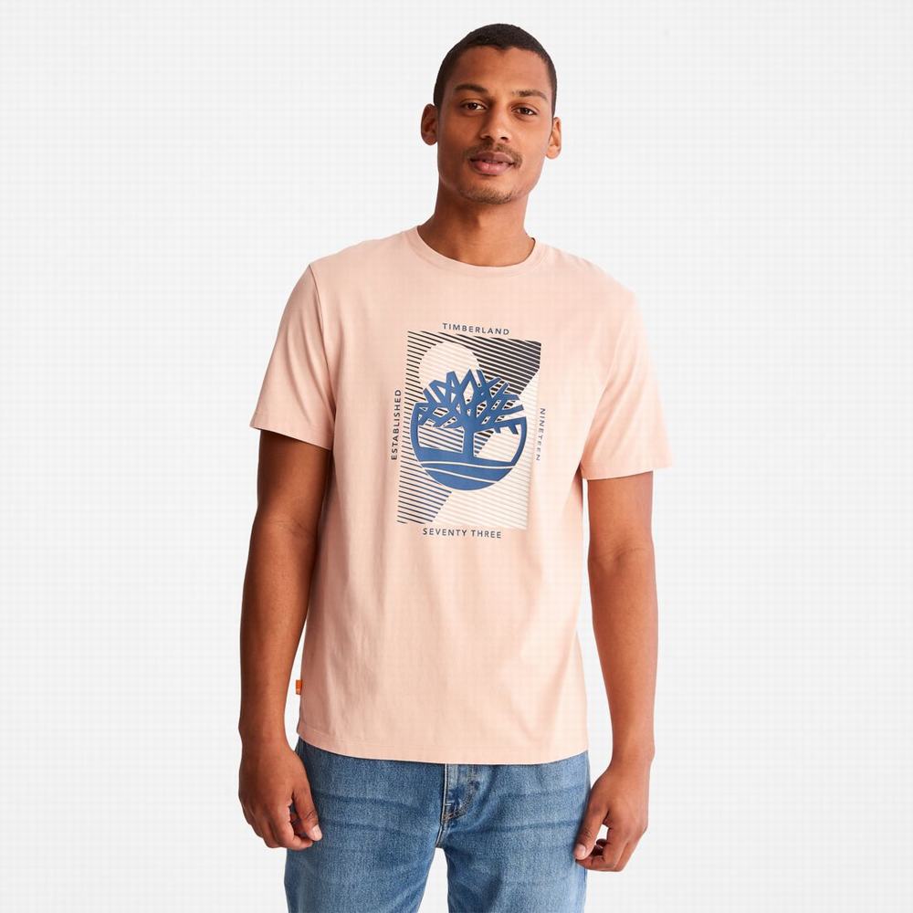 Timberland Tree-Logo Tişört Erkek Pembe | TR-3854D