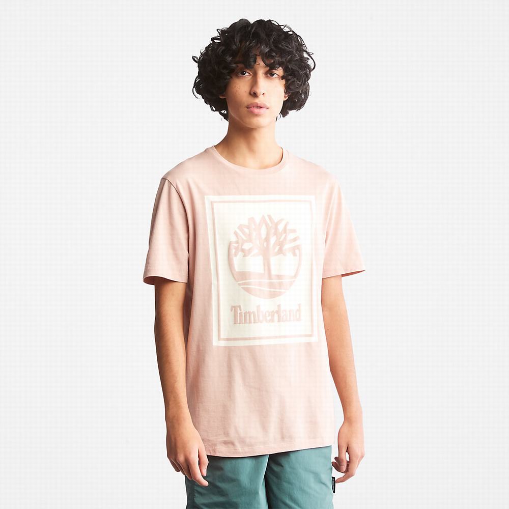 Timberland Tree Logo Tişört Erkek Pembe | TR-6493C