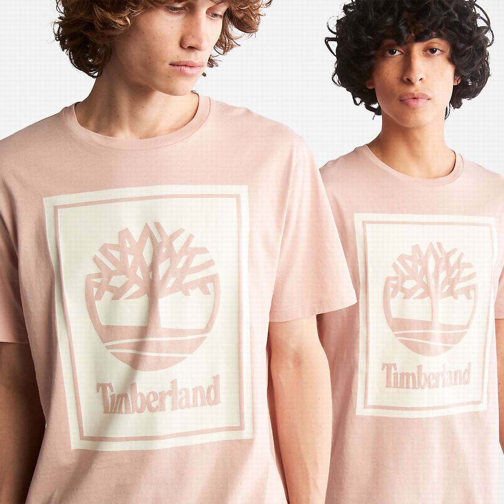 Timberland Tree Logo Tişört Erkek Pembe | TR-6493C