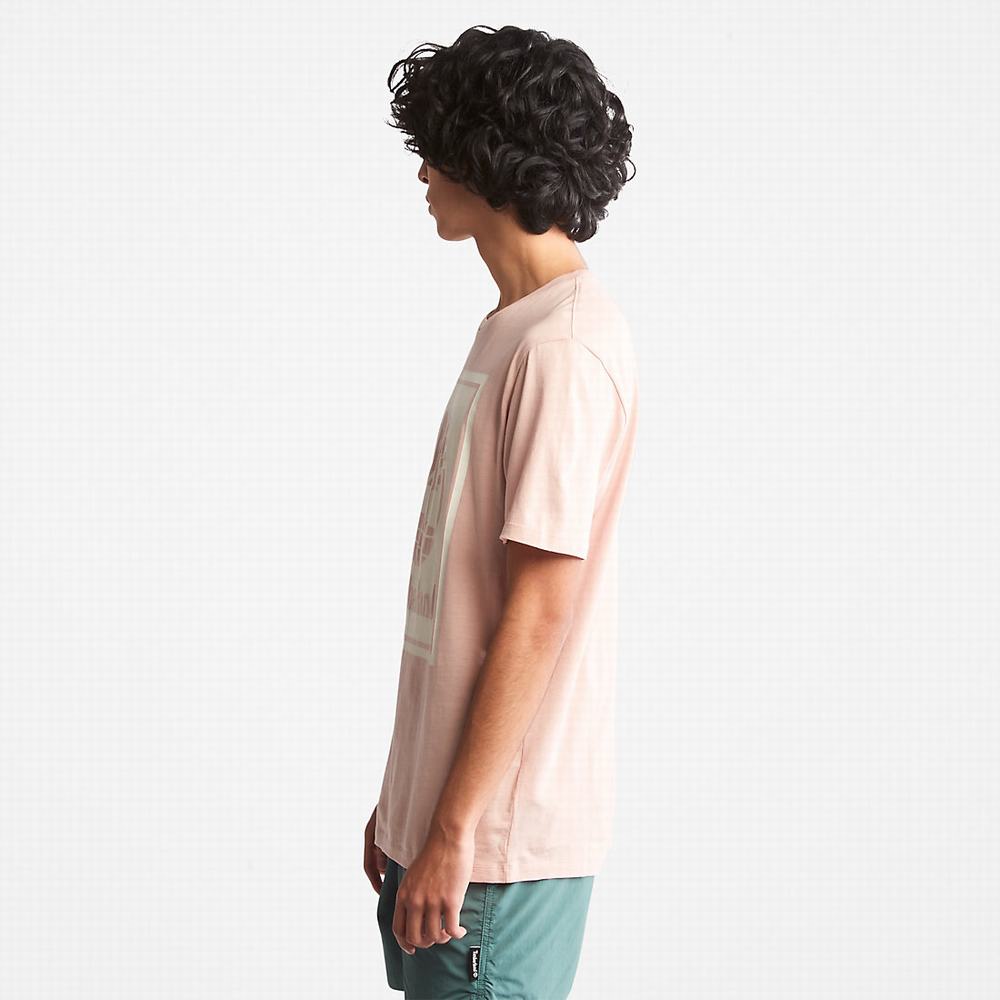 Timberland Tree Logo Tişört Erkek Pembe | TR-6493C