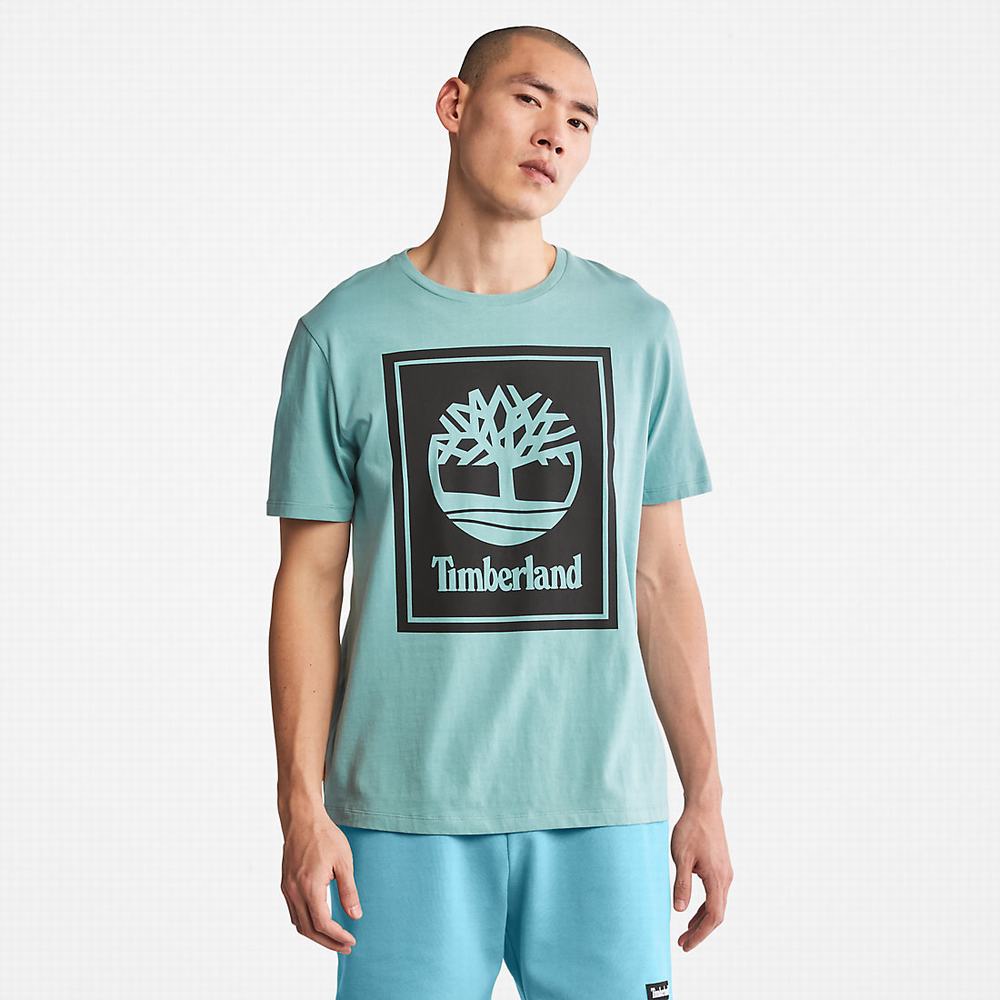 Timberland Tree Logo Tişört Kadın Açık Mavi | TR-8072X