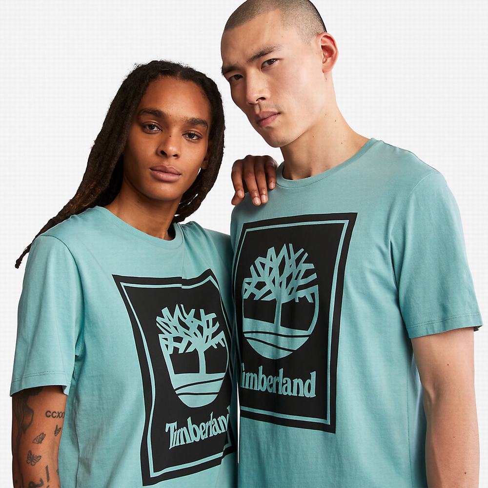 Timberland Tree Logo Tişört Kadın Açık Mavi | TR-8072X