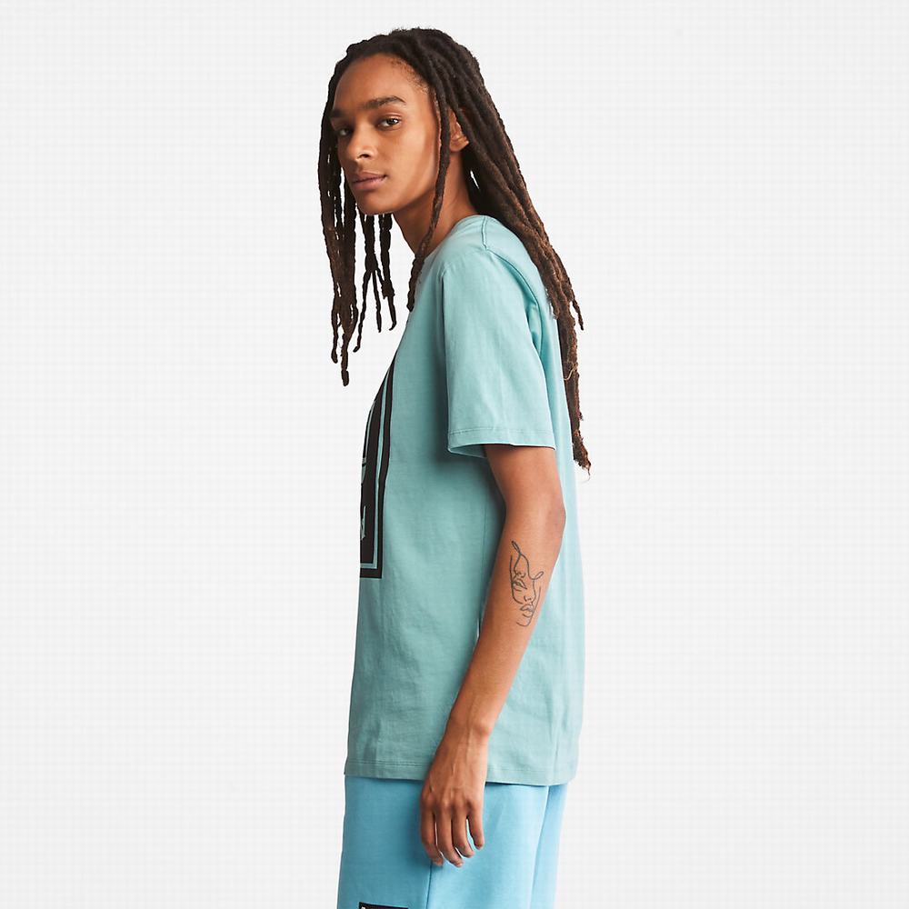 Timberland Tree Logo Tişört Kadın Açık Mavi | TR-8072X
