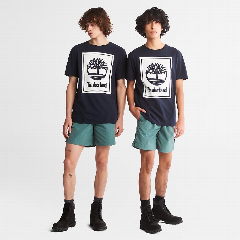 Timberland Tree Logo Tişört Kadın Lacivert | TR-1853E