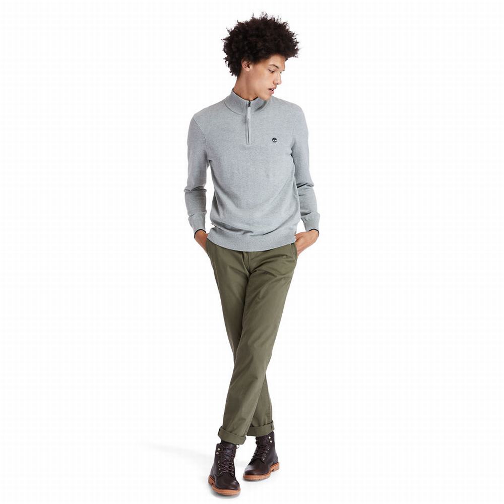 Timberland Williams River Half-zip Kazak Erkek Gri | TR-3589X