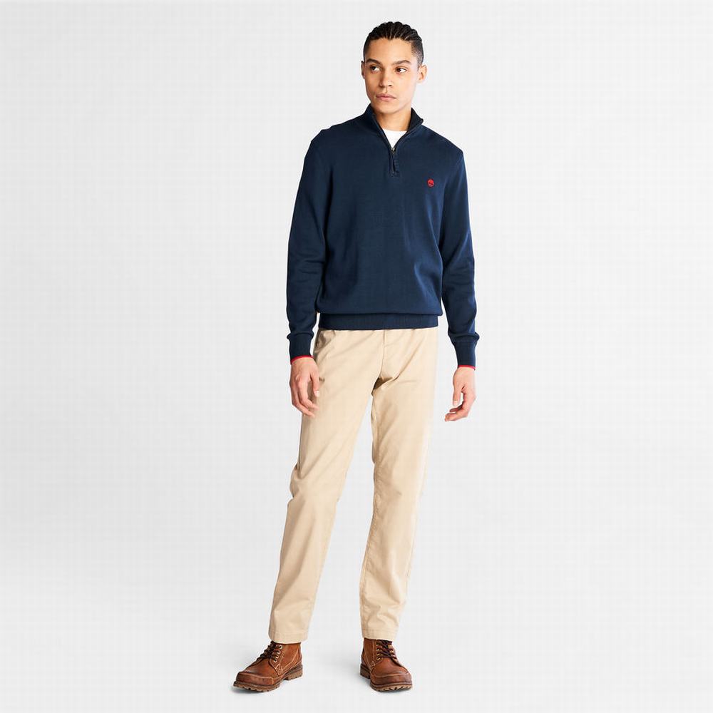 Timberland Williams River Half-zip Kazak Erkek Lacivert | TR-6940Z
