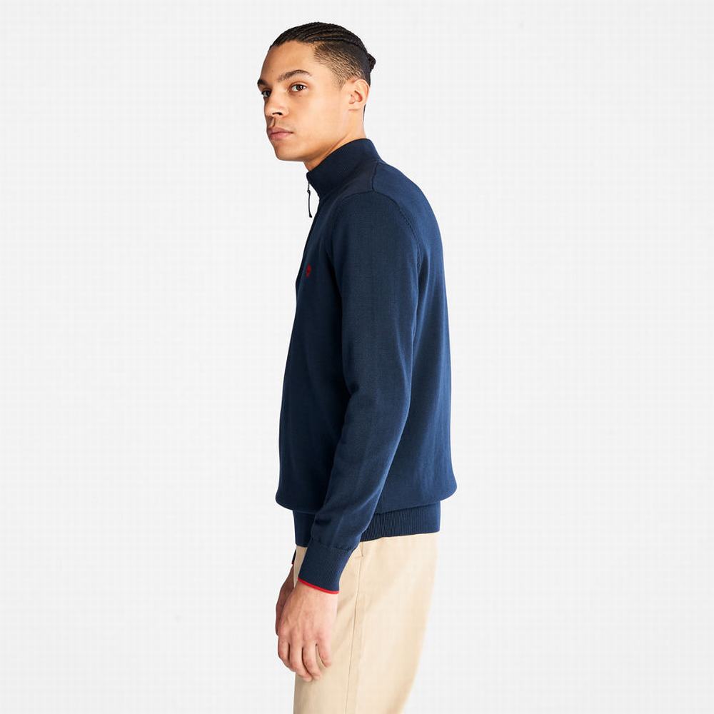 Timberland Williams River Half-zip Kazak Erkek Lacivert | TR-6940Z
