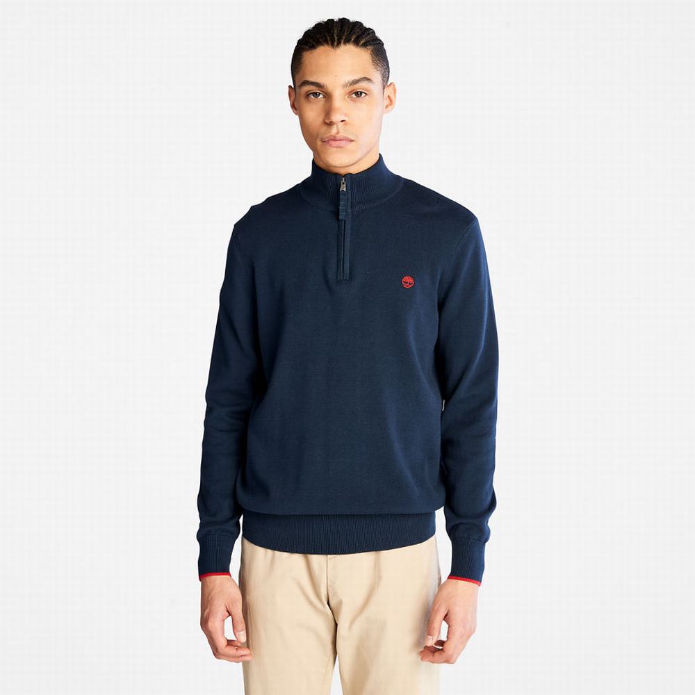 Timberland Williams River Half-zip Kazak Erkek Lacivert | TR-6940Z