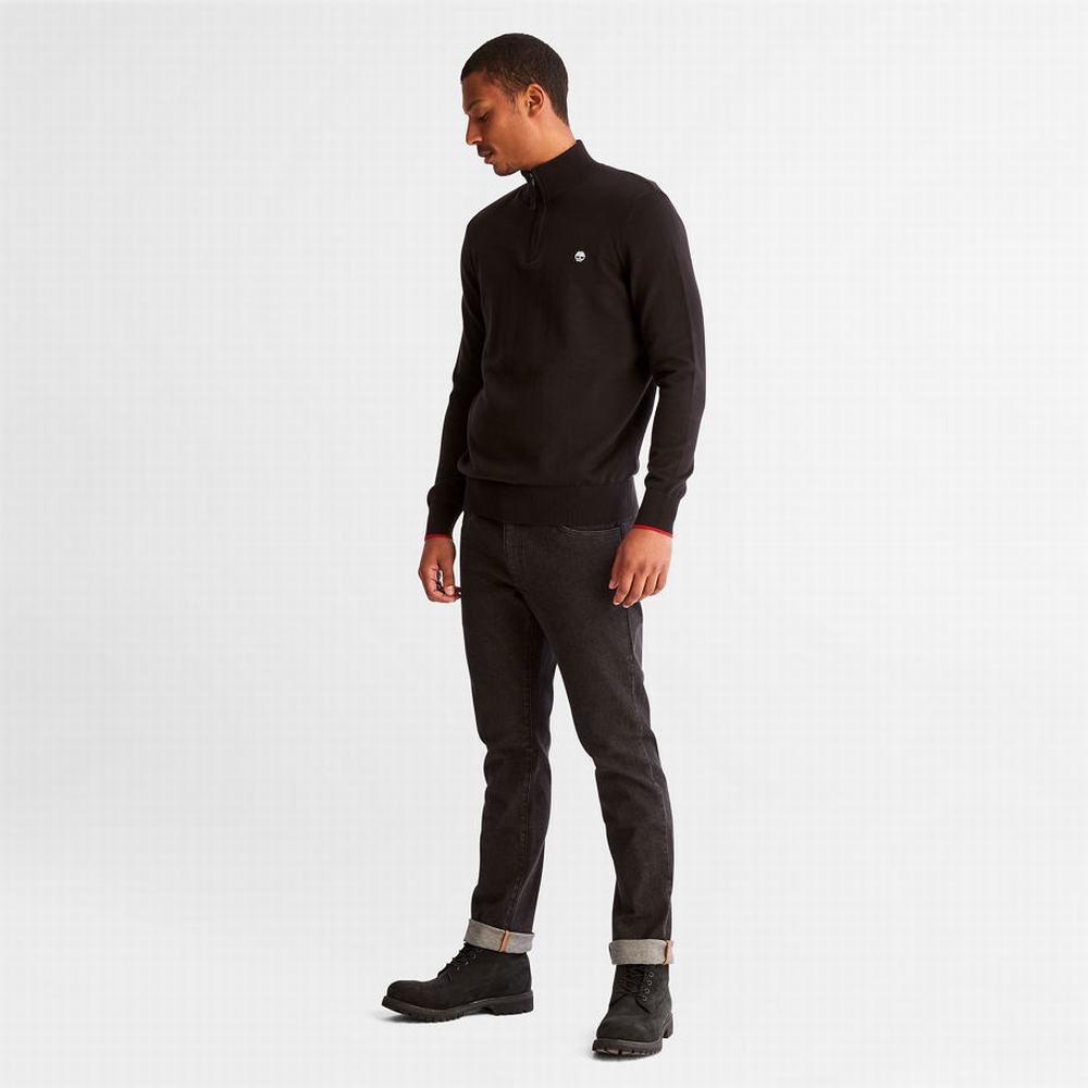 Timberland Williams River Half-zip Kazak Erkek Siyah | TR-7910C