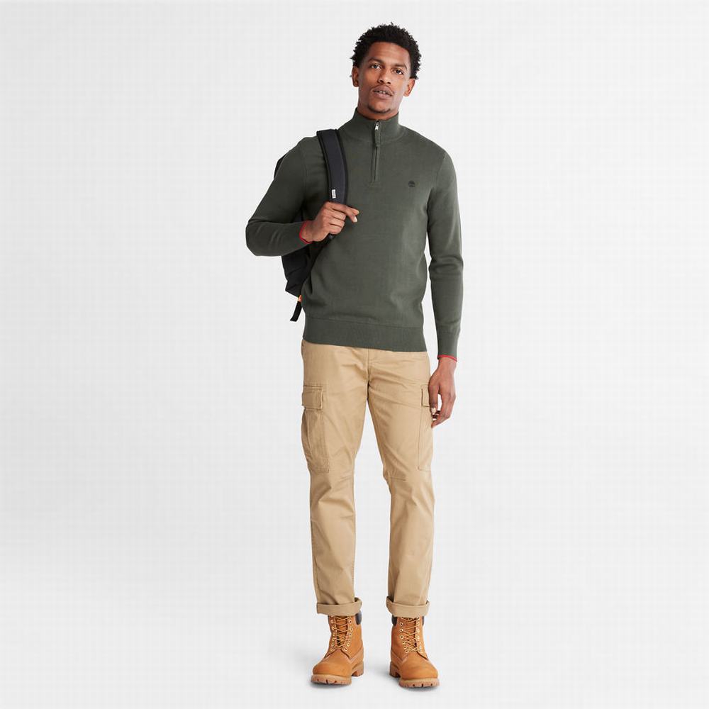 Timberland Williams River Half-zip Süveter Erkek Koyu Yeşil | TR-2413P