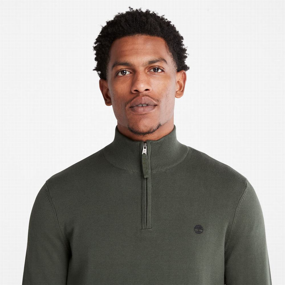 Timberland Williams River Half-zip Süveter Erkek Koyu Yeşil | TR-2413P