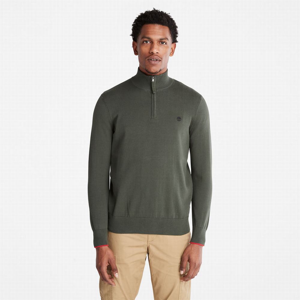 Timberland Williams River Half-zip Süveter Erkek Koyu Yeşil | TR-2413P