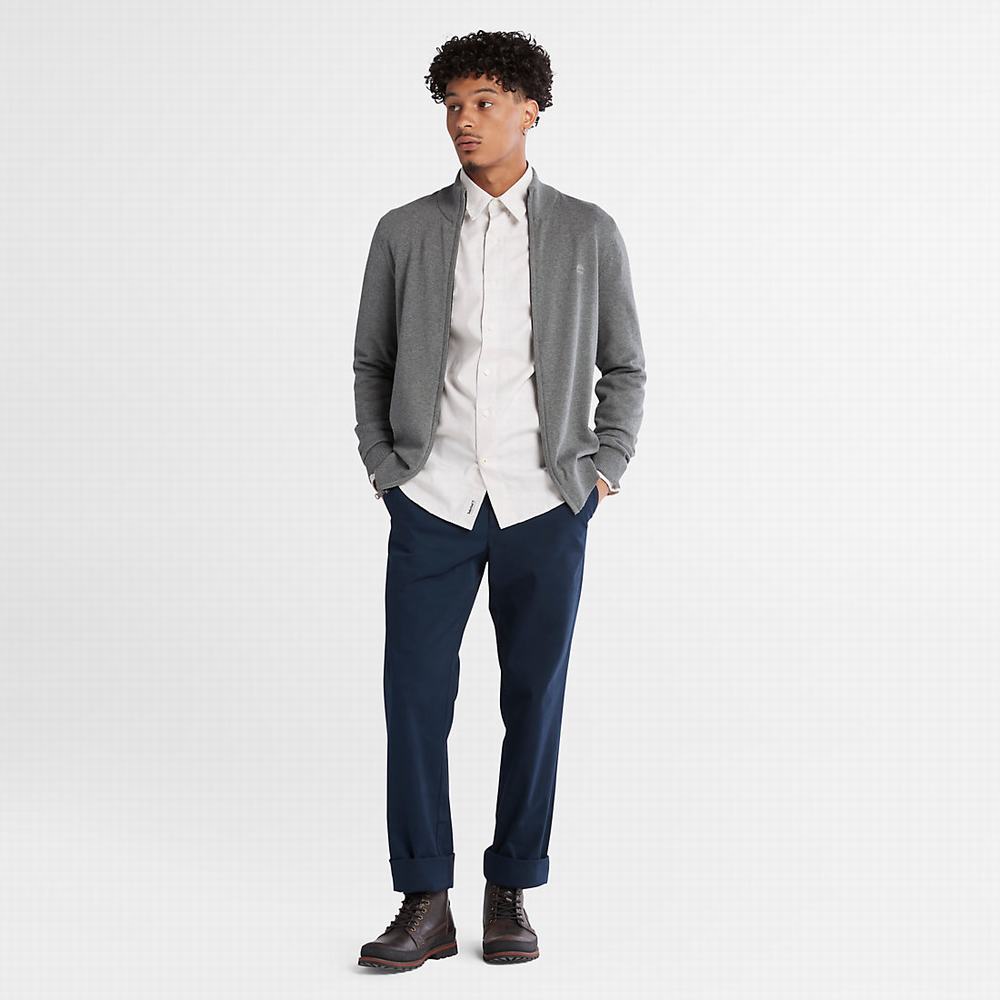 Timberland Williams River Organic Pamuklu Zip Kazak Erkek Koyu Gri | TR-9560R