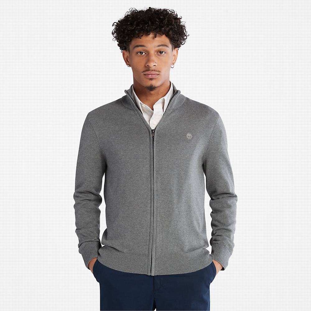 Timberland Williams River Organic Pamuklu Zip Kazak Erkek Koyu Gri | TR-9560R